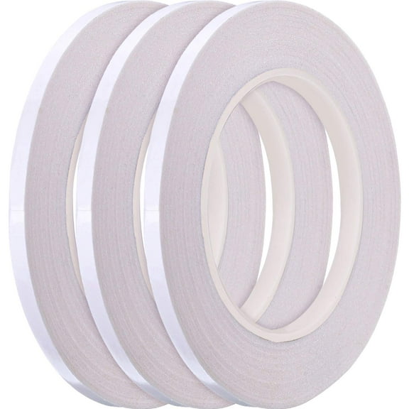 3 Rolls 1/4 Inch Quilting Sewing Tape Wash Away Double Sided Fabric Basting Tape for Zipper Clothes Crafts, Each 22 Yard