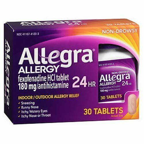 Allegra Allergy Relief Fexofenadine 180mg Antihistamine, 30 Tabs, 2-Pack