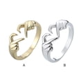 thumbnail image 4 of Sonducket Anillo de apertura Ajustable Boda Elegante Joyería exquisita Aleación de zinc Moda Compromiso Decoración Amistad Regalo Oro Type1 NO1, 4 of 6