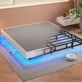 thumbnail image 3 of Kicode Queen Floating Bed Metal Frame with LED Lights and Upholstery, White, 3 of 9