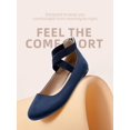 thumbnail image 3 of DREAM PAIRS Sandalias Planas de Mujer en Azul Marino con Tiras Talla 11 US, 3 of 7