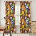 thumbnail image 5 of Kitchen Curtains 84 Inch Length 2 Panels, Ball Games Grommets Window Treatment Curtain, Colored Football Baseball Basketball Rugby Thermal Curtains Drapes for Living Room/Bathroom, 5 of 9