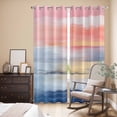 thumbnail image 3 of Pink Blue Ombre Kitchen Curtains 96 Inch Length, Oil Painting Modern Abstract Grommet Top Bedroom Living Room Curtains, Light Filtering Cafe Curtain Drapes 2 Panels Set 104''x96'', 3 of 9