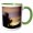 Green/White, variant on 3drose, Image of Palm with Layers of Yellow and Violet Sky Abstract Blur, 11oz Mug