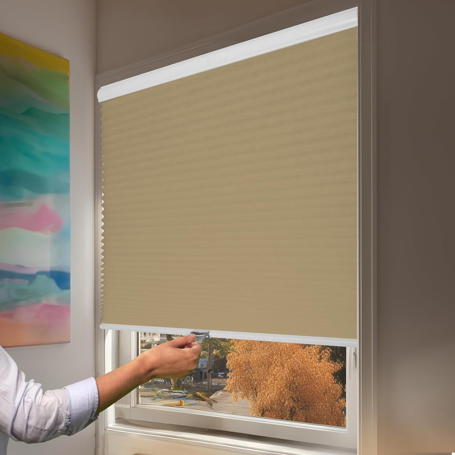 Chicology Sand Cordless Light Filtering Cellular Shades 43.25 in. W x 72 in. L