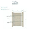 thumbnail image 5 of Transolid EWK363672-44 Expressions 36" W X 36" D X 72" H Three Panel Shower Wall Kit - Sea, 5 of 6