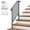 Silver, variant on Handrails for Outdoor Steps Fits 2 to 3 Steps, Wrought Iron Stair Railing for Outdoor Porch, All Weather Use Stair Rails on Concrete, Brick Steps