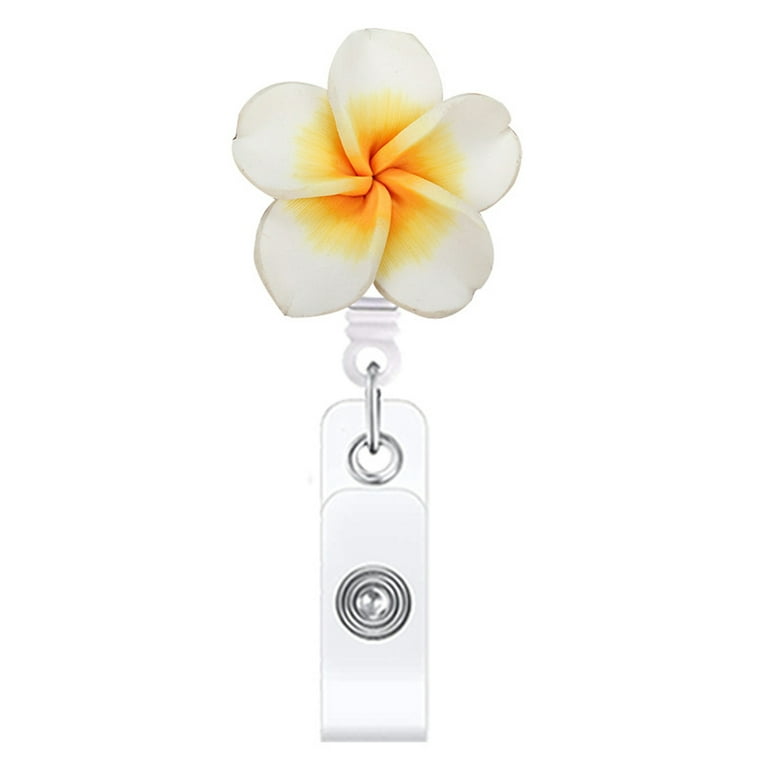 Badge Reel Black Sakura Flower Office Gift Retractable Badge Reel