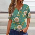 thumbnail image 1 of Fiudx Ropa de Mujer Camiseta de Color Liso con Cuello En V para Mujer, 1 of 4