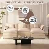 Bigsyy 3 - Seat Sectional Sofa Couch, Comfy Cloud Style, Deep Seat, Sleeper Function with Throw Pillows. Ideal for Adult - Occupied Living Rooms, Modern Design, Cozy Beige - Walmart.com