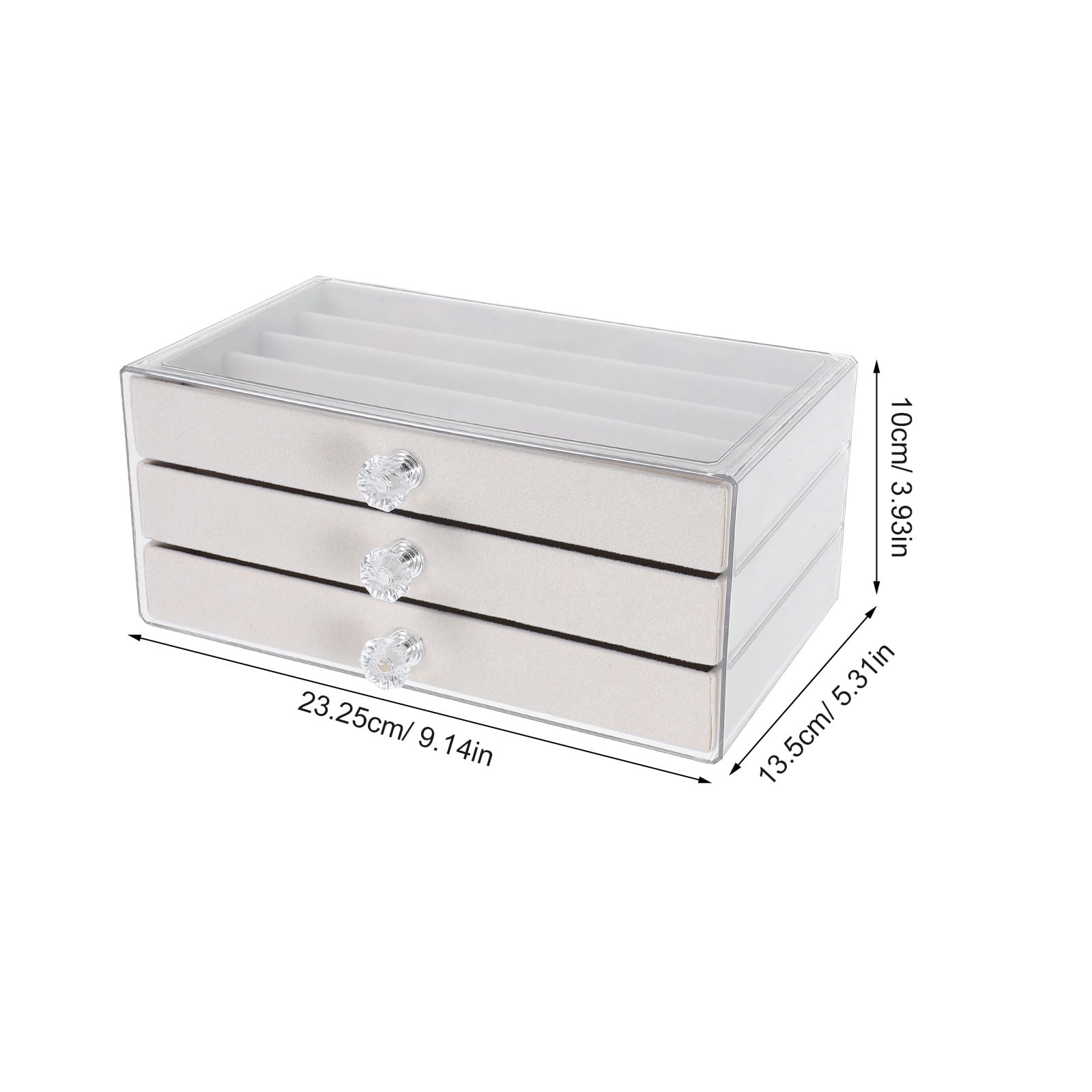 Homoyoyo Beige Jewelry Organizer Drawer Style for Easy Storage and Display, Compact Design for Necklaces and Earrings
