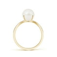 thumbnail image 2 of ANGARA Freshwater Cultured Pearl and Diamond Split Shank Ring in 14K Yellow Gold for Women | June Birthstone, Birthday, Anniversary, Jewelry Gift for Women | Pearl Ring, 2 of 5