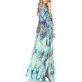 thumbnail image 3 of Sakkas Yeni Women's Short Sleeve V-neck Summer Floral Long Caftan Dress Cover-up - 475 - One Size, 3 of 5