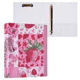 thumbnail image 3 of Pink Cheetah Strawberries 3 Ring Binders 1.5 inch Hardcover File Folders with Interior Pockets A4 Size Organizer for School Office Hospital, 3 of 8