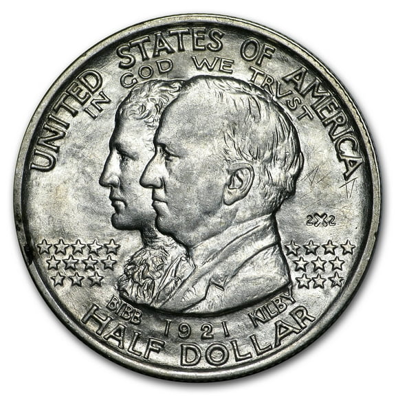 1921 2X2 Alabama Centennial Half Commemorative AU