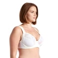 thumbnail image 3 of Curve Muse Women's Plus Size Unlined Underwire Lace Bra with Cushion Straps- CREAM, NAVY- Size:34DD, 3 of 6