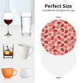 thumbnail image 6 of Lsque Cute Strawberry Pattern 4" Drink Coasters Set of 4, PVC Leather Absorbent Coasters, Table Coaster Set Decorative Coffee Cup Coasters Housewarming Gift -Round Shape, 6 of 6