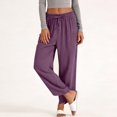 thumbnail image 4 of Womens Casual Wide Leg Long Sweatpants, Women Solid Color Comfy Soft Pants, Workout Gym Sports Clothes Spring Ladies Comfy Plus Size Trendy Outfits Lightweight Cute Fashion Dressy Clothes Coffee, 4 of 6
