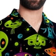 thumbnail image 5 of Alien Men's Short Sleeve Casual Printed Button Down Beach Shirts Hawaiian Style Unisex Summer Shirt, 5 of 6