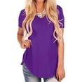 thumbnail image 4 of Women V Neck T Shirt Short Sleeve Tunic Blouse Tops Summer Beach Casual Loose Swallowtail Hem T-Shirt Ladies Plain Pullover Tee, 4 of 4