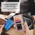 thumbnail image 7 of PU Leather Case Compatible with iPhone 12/12 Pro, Classic Kickstand/Cover/Wallet/Flip Magnetic Protective Case with Card Slots & Horizontal Stand Phone Case for iPhone 12/12 Pro, Rosegold, 7 of 7