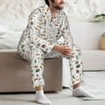 thumbnail image 7 of Yiaed Outdoor Living Print Men’s Pajamas Set - Long Sleeve Button Down Sleep Shirt and Pajama Bottoms Sleepwear Set Mens Pjs Sets Men's Pajama Bottoms-X-Large, 7 of 7
