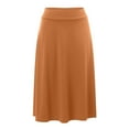 thumbnail image 2 of Women's Solid Lightweight Flare Midi Skirt - Pull-On Closure, Polyester Stretchy Fabric for S-XXL Plus Sizes, 2 of 5