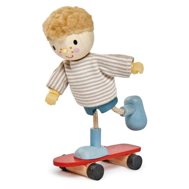 Tender Leaf Toys - The Goodwood Family - Muñeca flexible en miniatura de madera, figura de acción multicultural para casa de muñecas - Fomenta el juego divertido creativo e imaginativo para niños - Ed
