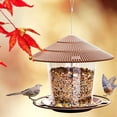 thumbnail image 5 of Comedero para pájaros colgante a prueba de ardillas para semillas de pájaros salvajes al aire libre, exterior, decoración de jardín (marrón), 5 of 5