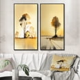 thumbnail image 1 of Designart "Golden Hour Glow in Countryside Tree II" Landscape Forest Framed Wall Art Set Of 2 - Country Yellow Gallery Wall Frame Set For Home Decor, 1 of 6
