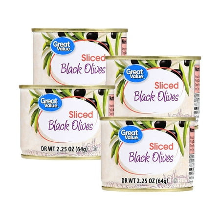Olive Trolley - (4 Pack) Great Value Sliced Black Olives, 2.25 oz