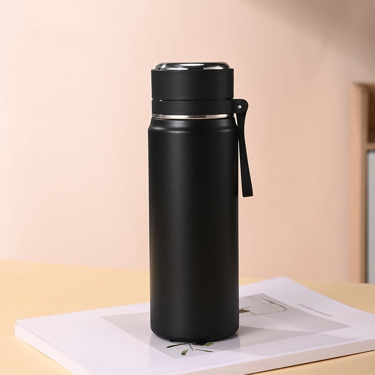 Black Black 316 Stainless Steel Insulated Water Bottle 500Ml Portable Vacuum  Flask Leak Proof Thermal Mug With Tea Strainer For Travel Office School  Kids Adults Double Wall Design #s7354 - Walmart.com