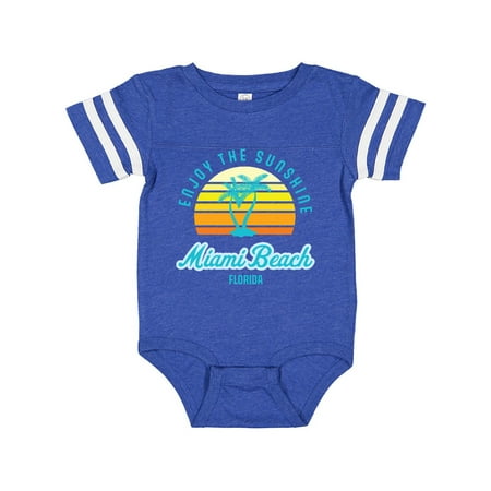 

Inktastic Summer Enjoy the Sunshine Miami Beach Florida in Blue Gift Baby Boy or Baby Girl Bodysuit