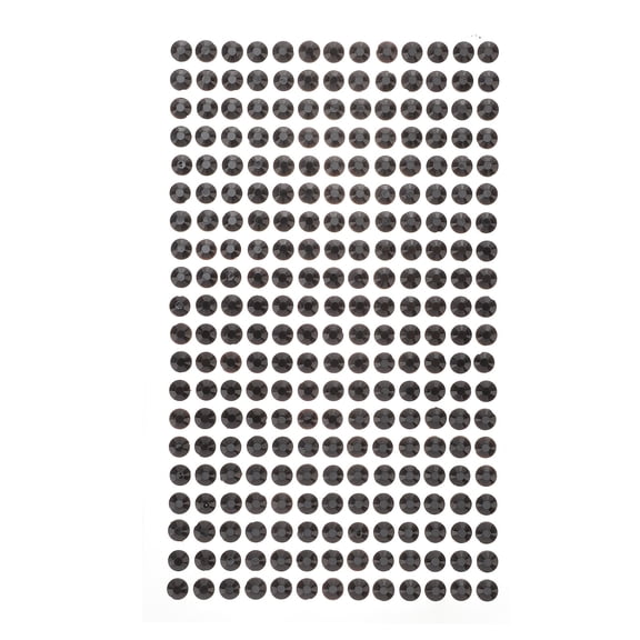 WRITWAA 234Pcs 5mm Black Acrylic Rhinestone Strip Stickers, Self-Adhesive Craft Decorations for Home, Car, Phone Accessories