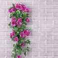 thumbnail image 3 of Bearachild Planta de flores artificiales, rosas falsas, plantas decorativas, rosas colgantes, autoensamblaje para fiesta, restaurante, decoración Decoración Púrpura, 3 of 6