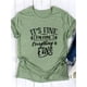 thumbnail image 2 of Camiseta de verano con estampado de letras negras sobre verde oliva, manga corta, cuello redondo, para mujer, talla XL, informal, de gran tamaño, 2 of 4