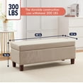 thumbnail image 3 of Ornavo Home Storage Ottoman Bench Upholstered Rectangle Storage Ottoman with Hinge Lid for Entryway, Bedroom, Living Room, Linen Beige, 3 of 7