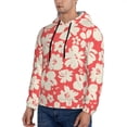 thumbnail image 3 of Cauagu Beige Flowers for Men's Pullover Hooded Sweatshirt Athletic Casual Hoodie Aautumn Hoodie Sweatshirt for Men Pullover Casual Hooded Sweatshirt-X-Large, 3 of 7
