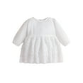 thumbnail image 2 of Baby Girls Romper Dress, Long Sleeve Crew Neck Patchwork Bodysuit Clothes for Daily Party, 2 of 10
