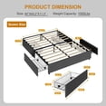 thumbnail image 3 of Bingirl Space-Saving Comfort: Queen Platform Bed Frame in Dark Grey, Fabric Upholstered with 4 Storage Drawers, No Box Spring Needed, Noise-Free Assembly, 3 of 8