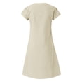 thumbnail image 5 of NTACZA Dresses for Women 2026 Cotton Linen Short Sleeve V-Neck Casual Midi T-Shirt Size XXL, 5 of 5