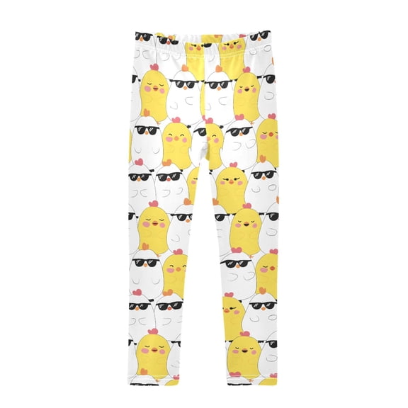 joogoo Girls' Leggings Cute Chicken with Sunglasses Yoga Pants 6T