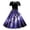 Dark Purple, variant on Long Sleeve Round Classic Elegant Dress for Women Long Sleeve Carnival Starry Sky Printed Evening Prom Dresses with Belt (Dark Blue, S)