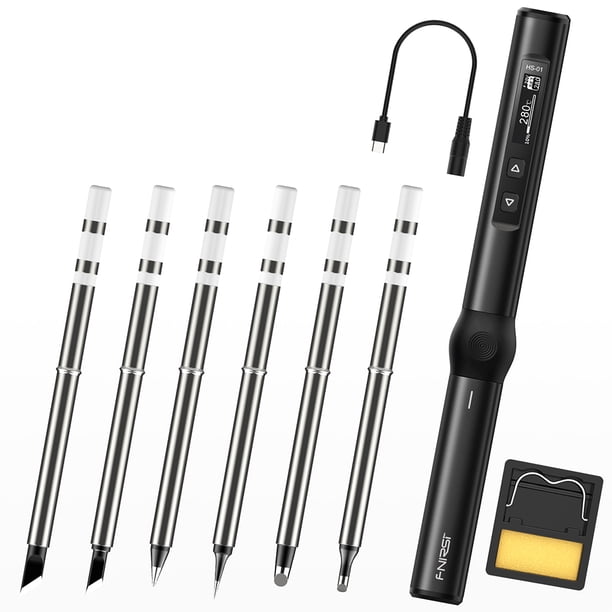 Kit de soldador eléctrico Riwesomey portátil Negro estándar de 6