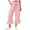 Pink, variant on KLHDSF Pants For Women Drawstring Elastic Waist Cropped Pants with Pockets And Ruffle Hem Cotton Linen Solid Summer Trousers BlackL