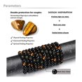 thumbnail image 3 of HOOUN Letter Bracelet 10 mm Natural Black Onyx Bracelet Tiger Eye Bracelet Men Women-J, 3 of 6