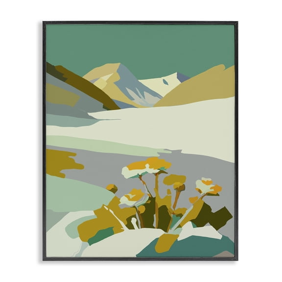 Stupell Industries Mid-Century Modern Mountain Abstraction Black Framed Giclee Art, 11 x 14, by Walker Noble