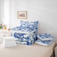 thumbnail image 6 of Homewish Sketch Dog Palm Leaf 7-Piece Twin Bedding,Vintage Golden Retriever Bedding Comforter Set,Blue White,Reversible, 6 of 8