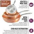 thumbnail image 6 of Gotham Steel Hammered Frying Pan Set, 3 Piece Nonstick Copper Fry Pans, 8”, 10” & 12” Skillet, Omelet Pan,  Dishwasher Safe, Cool Touch Handle, 6 of 6