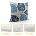 thumbnail image 4 of Qinduosi Set of Leaf Throw Pillow Covers inches, Decorative Couch Pillow Covers with Leaf Design. Soft Breathable Pillow Cover Decor for Modern Living Room Bedroom-Blue White, 4 of 5